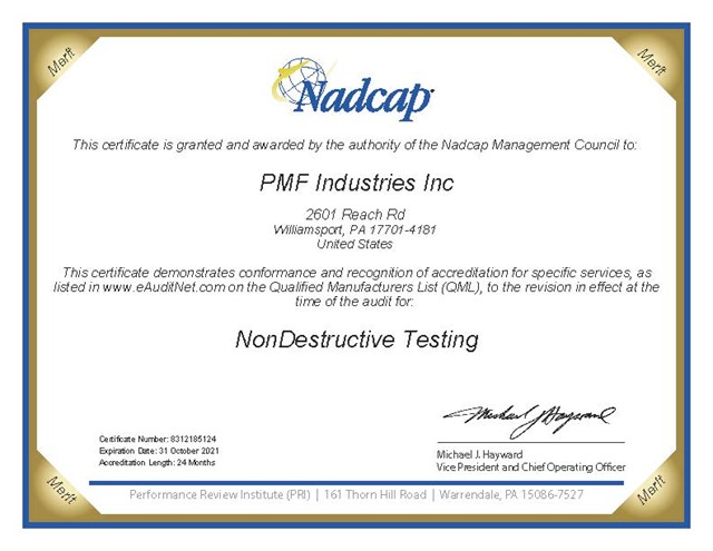 Nadcap Certification - NonDestructive Testing