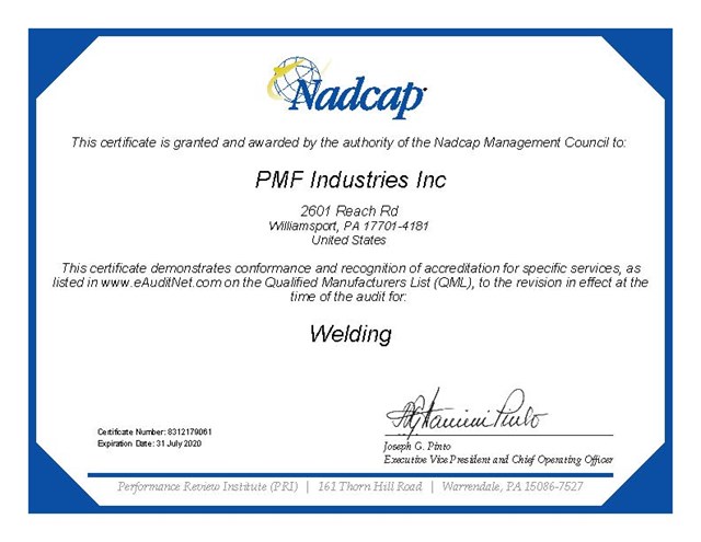 Nadcap Certification - Welding